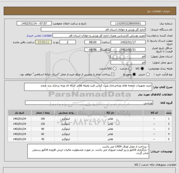 استعلام خرید تجهیزات صفحه های وزنه برداری پلیت کراس فیت ومیله هالتر حرفه ای وزنه برداری برند متحد