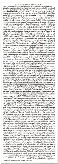 مزایده یک قطعه زمین به پلاک ثبتی پلاک 14665 فرعی