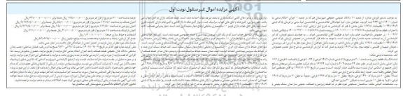 مزایده فروش ششدانگ یک قطعه زمین به مساحت 200 مترمربع پلاک ثبتی 1489