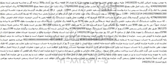 مزایده پلاک ثبتی 12944 فرعی از 38 اصلی