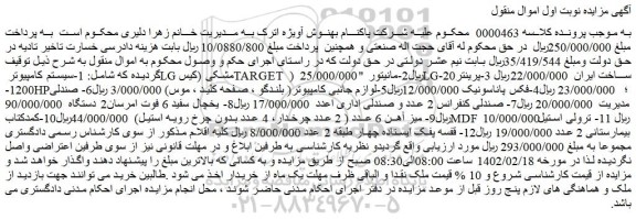 مزایده فروش سیستم کامپیوتر LGمشکی (کیس TARGET ) 25/000/000 ریال2-مانیتور
