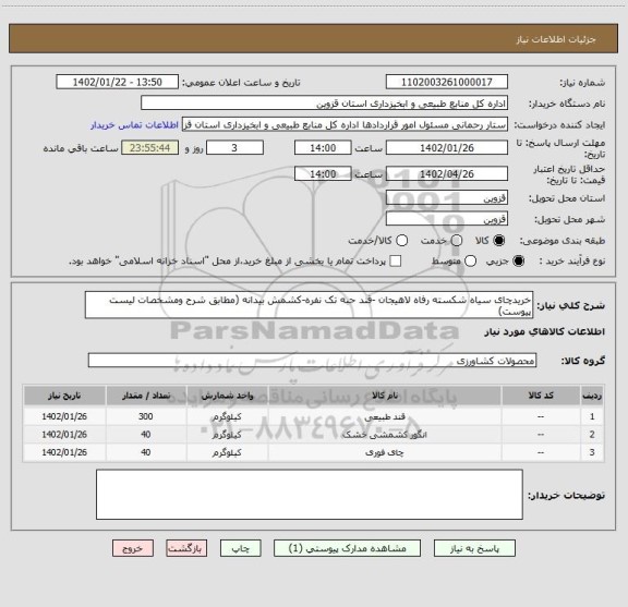 استعلام خریدچای سیاه شکسته رفاه لاهیجان -قند حبه تک نفره-کشمش بیدانه (مطابق شرح ومشخصات لیست پیوست)