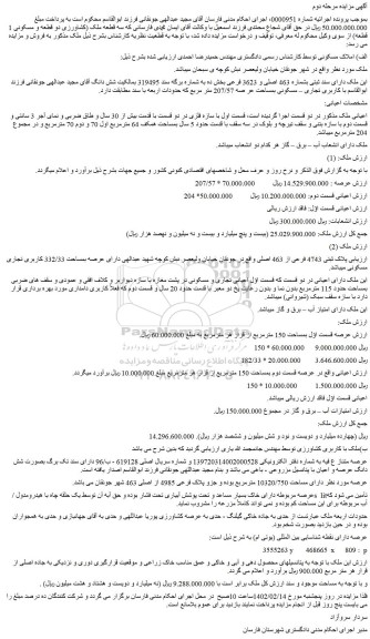 مزایده فروش الف) املاک مسکونی  