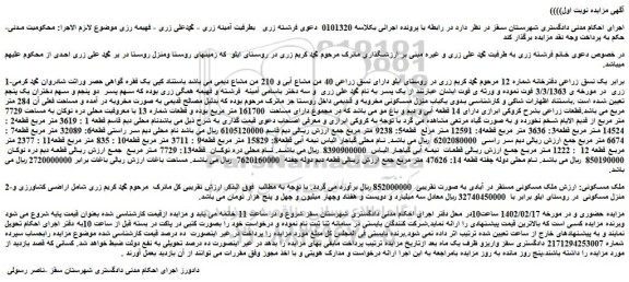 مزایده فروش ملک مسکونی مستقر در آبادی