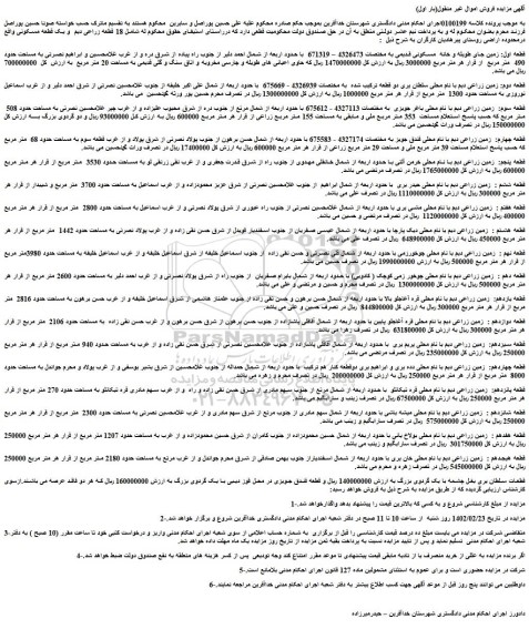 مزایده فروش قطعه اول: زمین جای طویله و خانه مسکونی قدیمی