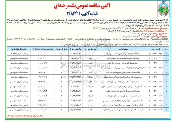 مناقصه عملیات آبخیزداری بندسنگی و...