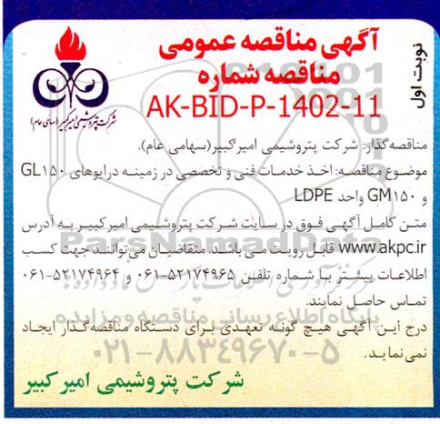مناقصه اخذ خدمات فنی و تخصصی در زمینه درایوهای