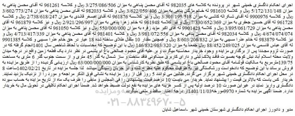 مزایده فروش یک قطعه زمین 