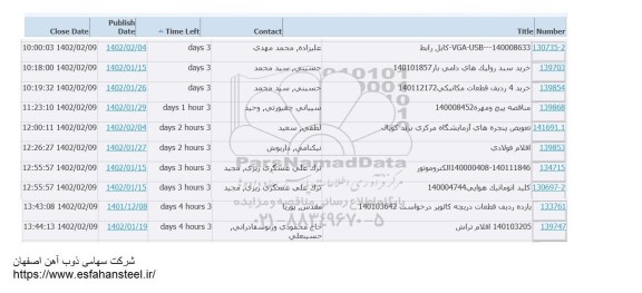 استعلام کابل رابط و ...