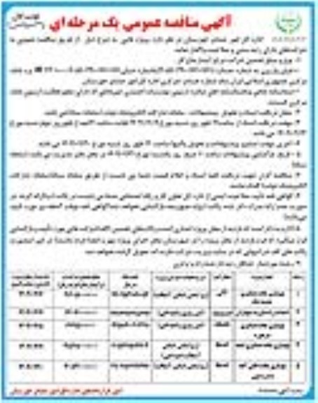 مناقصه بهسازی جاده عشایری چشمه شاه ...