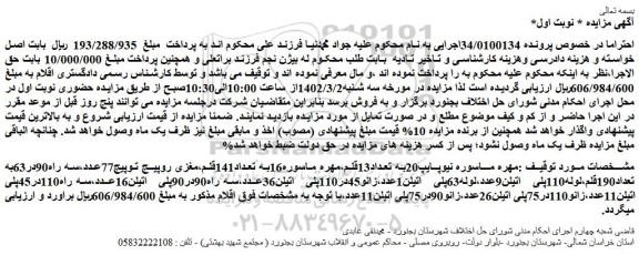 مزایده فروش مهره ماسوره نیوپایپ20به تعداد13قلم و...