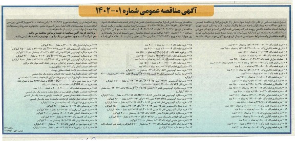 مناقصه عمومی خرید قطعه...