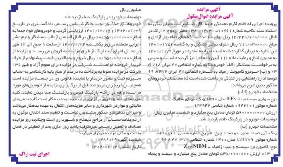 مزایده سیستم دنا