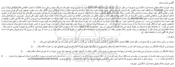 مزایده پراید هاچ بک به رنگ سفید
