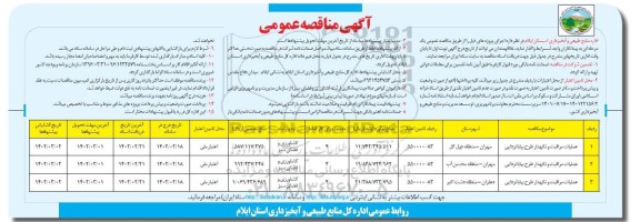 مناقصه عملیات مراقبت و نگهداری طرح بیابان زدایی