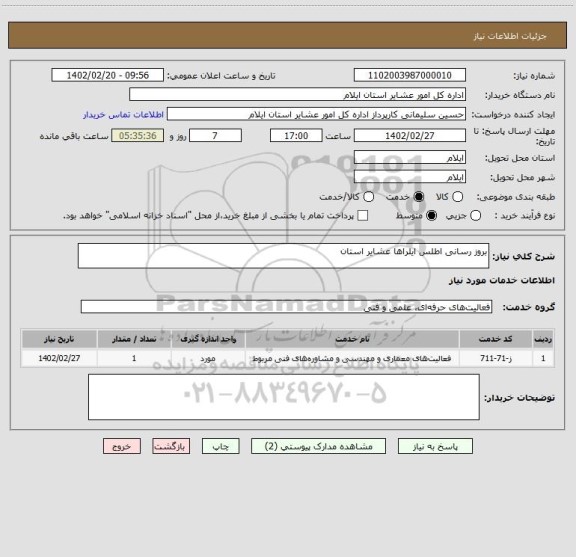 استعلام بروز رسانی اطلس ایلراها عشایر استان