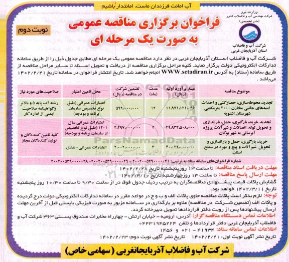 فراخوان مناقصه تجدید محوطه سازی، حصار کشی و احداث ابنیه های ... نوبت دوم