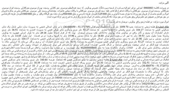 مزایده فروش دو قطعه زمین