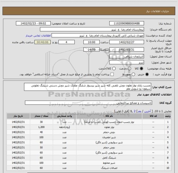 استعلام چسب رازی نوار تفلون دوش تلفنی کله شیر شیر بیسوار شلنگ علمک شیر دوش دستی شیلنگ تفلونی سیفون رو شویی مغز