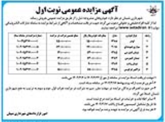 مزایده فروش لودر، سواری هیوندای...