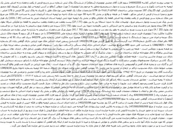 مزایده یک قطعه زمین