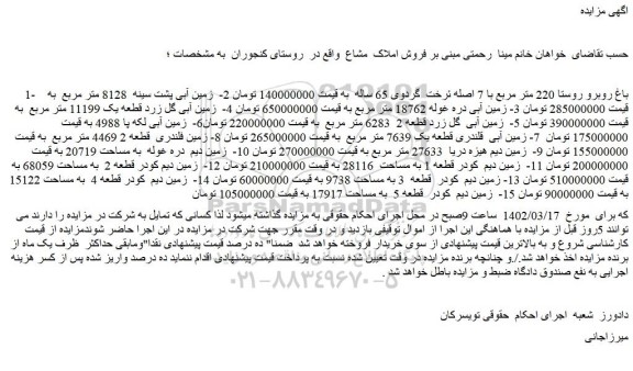 مزایده فروش املاک مشاع