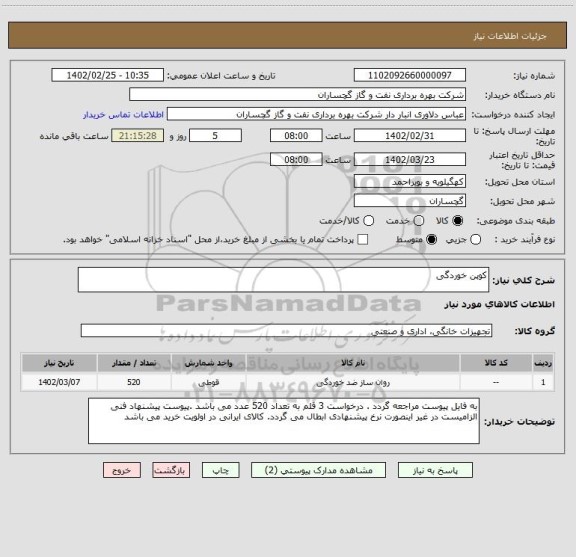 استعلام کوپن خوردگی