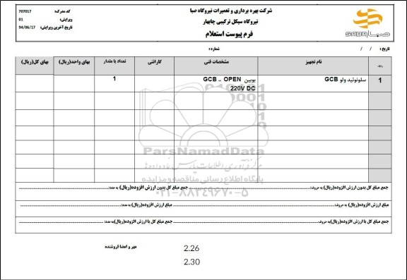 استعلام سلونوئید ولو GCB
