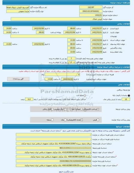 مزایده ، فروش املاک -مزایده زمین - استان خراسان رضوی