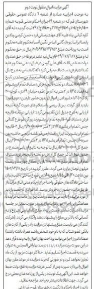 مزایده فروش دو تخته قالیچه فرش دستباف تمام ابریشم - نوبت دوم 