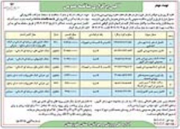 مناقصه هفت فقره پروژه ورزشی