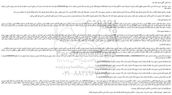 مزایده فروش شش دانگ عرصه و اعیان پلاک ثبتی شماره 1081 فرعی از 12 اصلی 