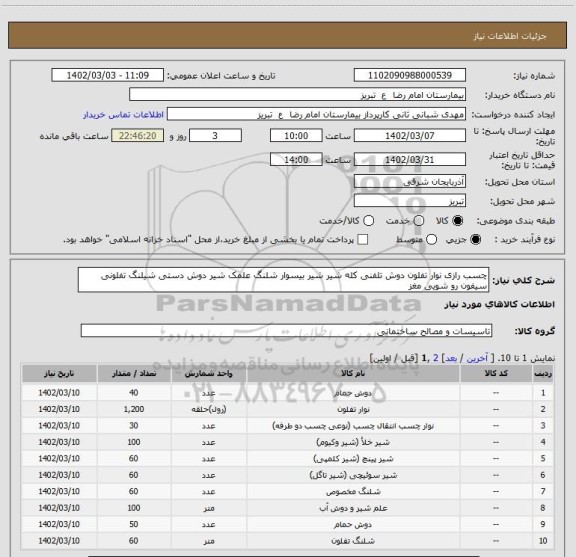 استعلام چسب رازی نوار تفلون دوش تلفنی کله شیر شیر بیسوار شلنگ علمک شیر دوش دستی شیلنگ تفلونی سیفون رو شویی مغز