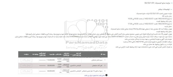 مزایده سیم بکسل ضایعاتی ...