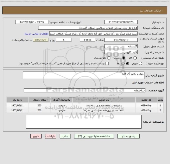 استعلام جوی و کانیو آق قایه