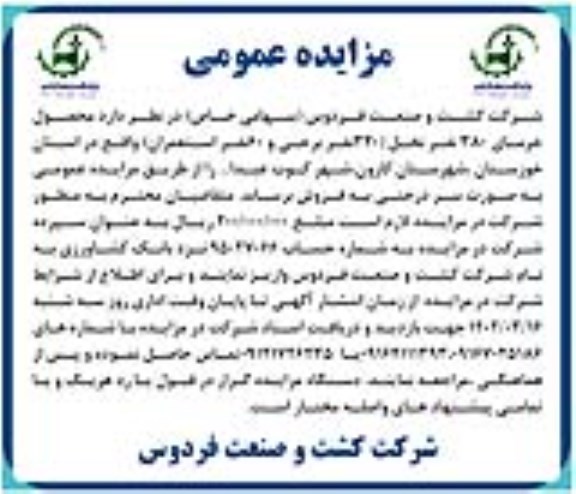 مزایده فروش محصول خرمای 380 نفر نخل