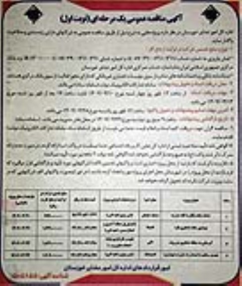 مناقصه احداث جاده...
