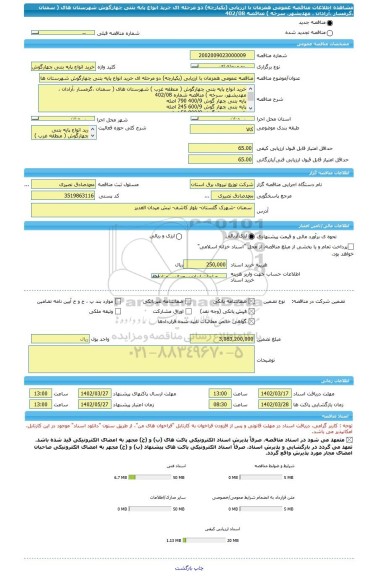 مناقصه، مناقصه عمومی همزمان با ارزیابی (یکپارچه) دو مرحله ای خرید انواع پایه بتنی چهارگوش شهرستان های ( سمنان ،گرمسار ،آرادان ، مهدیشهر، سرخه ) مناقصه 402/08