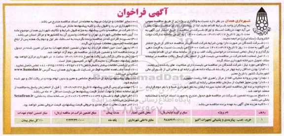 فراخوان مناقصه خرید، نصب، پیکربندی و پشتیبانی تجهیزات اکتیو 