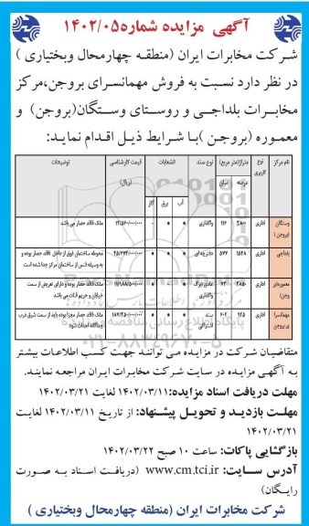 مزایده فروش مهمانسرا ...