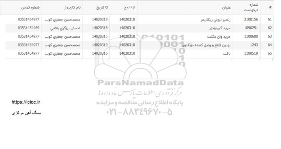 استعلام بویین قطع و وصل کننده دژنگتور ...