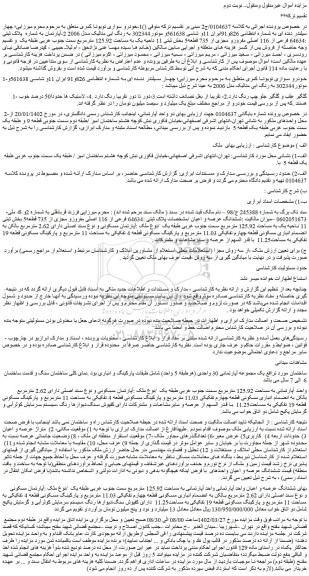 مزایده خودرو سواری تویوتا کمری