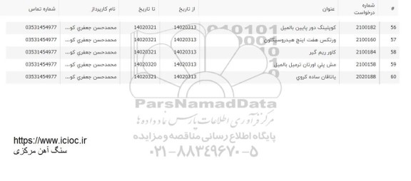استعلام کوپلینگ دور پایین بالمیل و ...