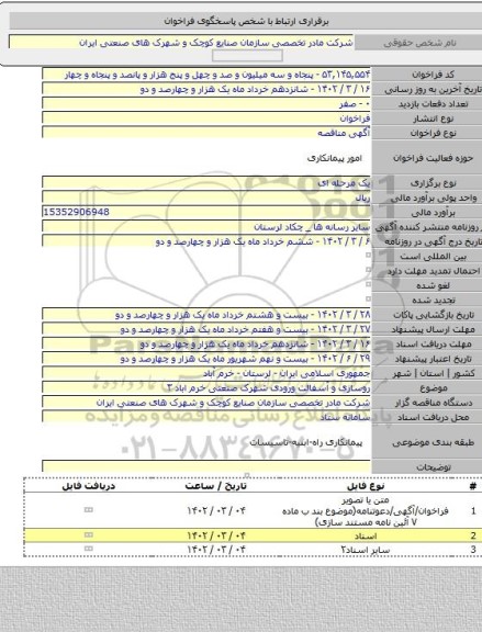 مناقصه, روسازی و آسفالت ورودی شهرک صنعتی خرم اباد ۳