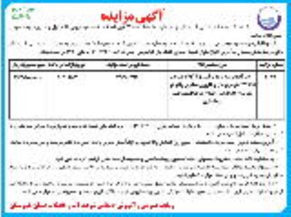 مزایده یک قطعه زمین به پلاک ثبتی 1/2325 و ...