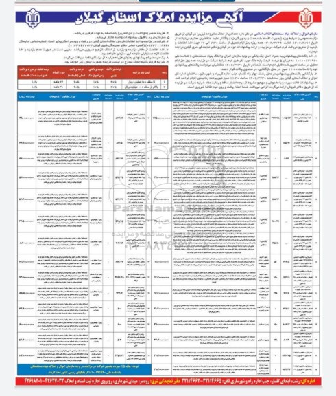 مزایده فروش املاک در شهر گیلان