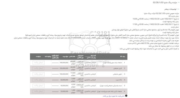 مزایده ضایعات پالت چوبی ..