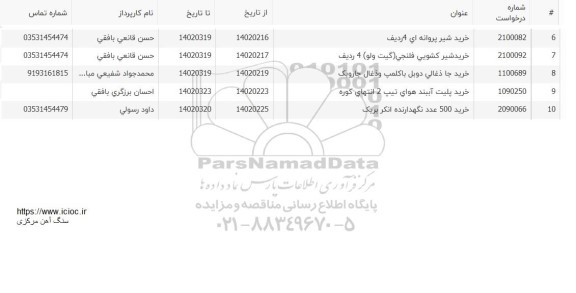 استعلام خرید پلیت آببند هوای تیپ 2