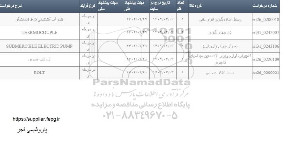 استعلام فشار آب آتشنشانی led نمایشگر