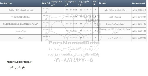 استعلام فشار آب آتشنشانی led نمایشگر 